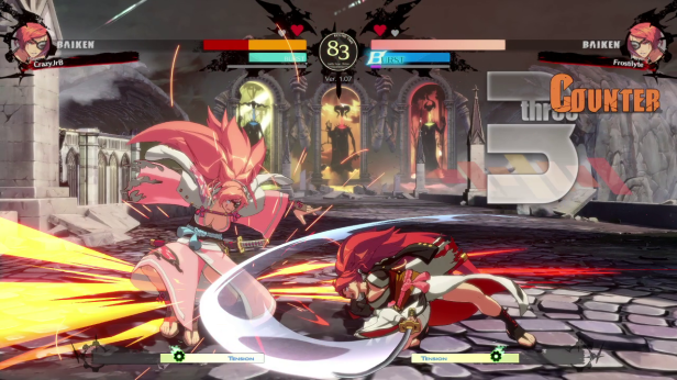 Baiken Beatdown in Guilty Gear Strive.