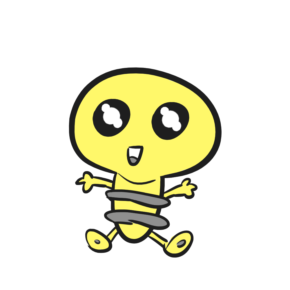 Sketch of a cute lightbulb Pokémon I came up with around the same time as Magneton's evolution: Bulbit.