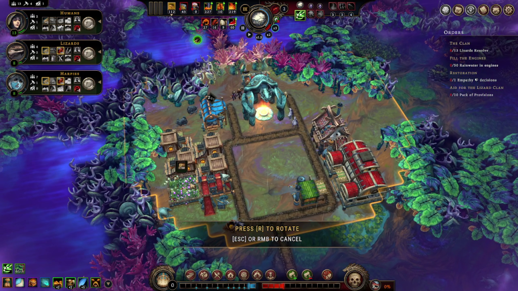 Placing a park in Against the Storm.