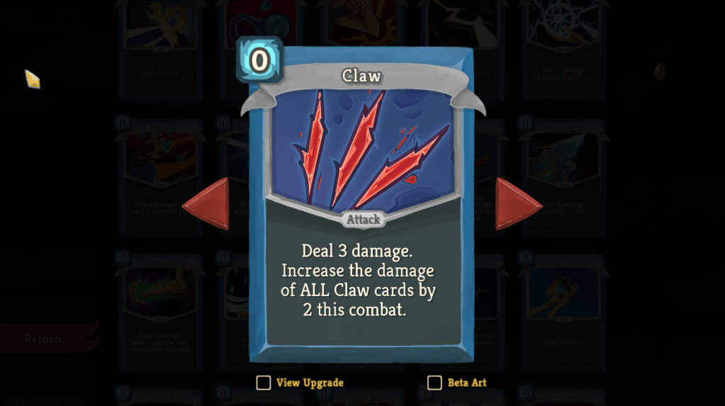 The Claw card from Slay the Spire.
