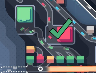 Showing how to properly attach houses to roadways in Mini Motorways.