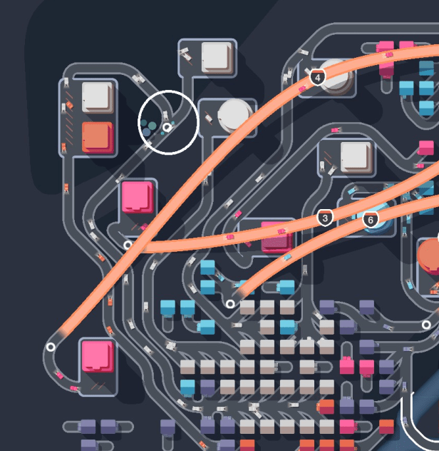 Showing how to use traffic lights in Mini Motorways.