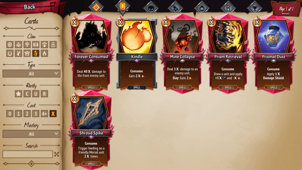 All of the X Cost Umbra cards from Monster Train 2.