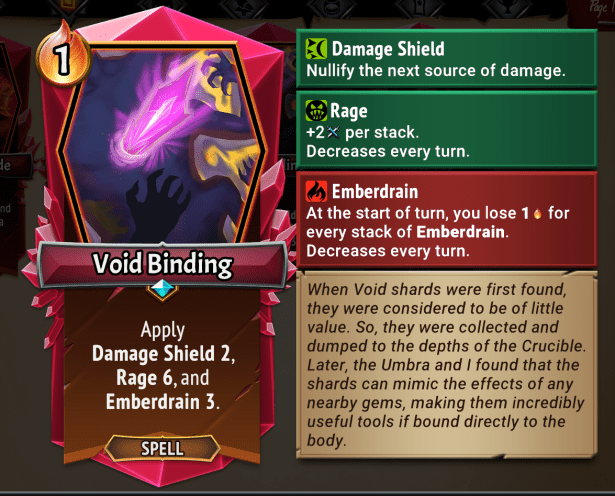 The Void Binding Card from Monster Train 2.
