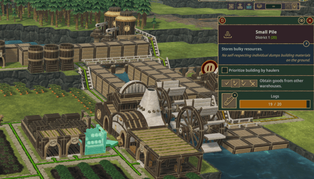 How to set a Pile to Obtain new goods in Timberborn.