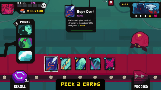 Example of the card draft that begins all runs in StarVaders.