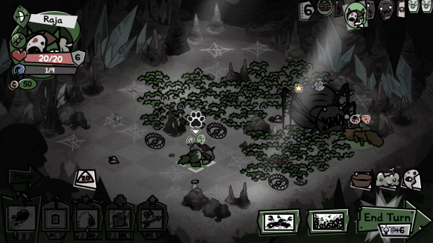 Using bramble to take down Spinnerette in Mewgenics.