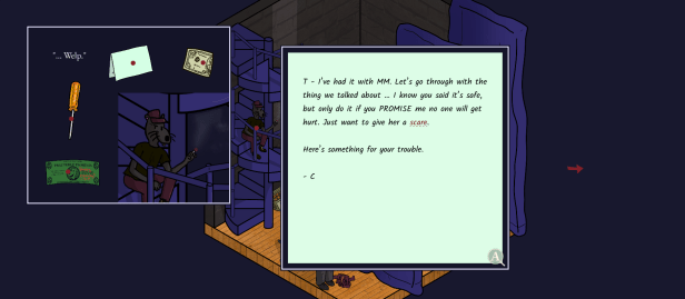 Example of one of the multitude of different notes you'll read throughout Birch Tree Theater.