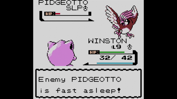 Winston taking out Falkner's ace: Pidgeotto.