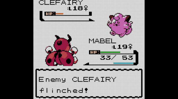 Mabel handily takes down Whitney's Clefairy.