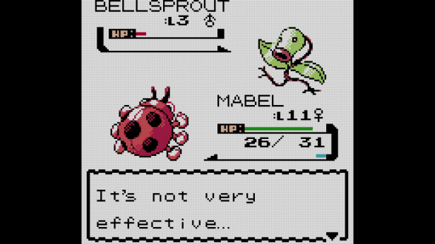 Mabel beating down Bellsprouts in Sprout Tower.