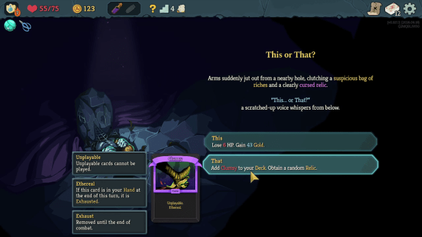 Screenshot of the This or That? event in Slay the Spire 2.