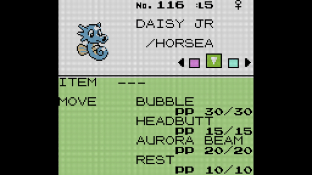 Daisy Jr's moves upon hatching out of the egg, which contains Aurora Beam.