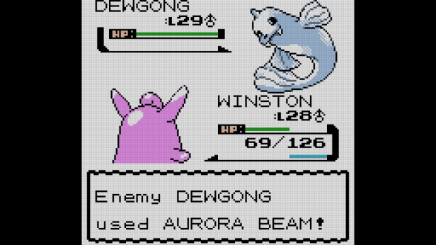 Winston handily eats a Critical Hit from Pryce's Dewgong.