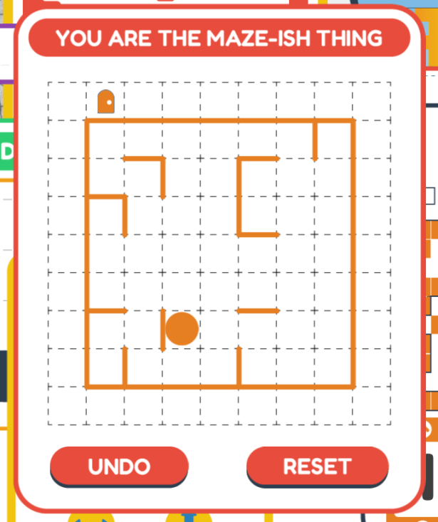 Example of a maze from 20 More, Somehow Even Smaller, Mazes where you are the maze.