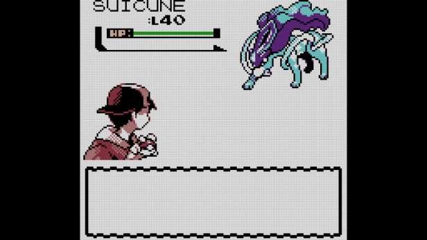 Encountering a Wild Suicune in Pokemon Silver.