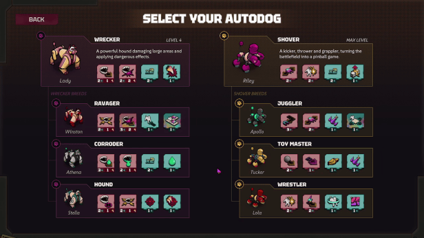 Class selection in Dog in the Machine.